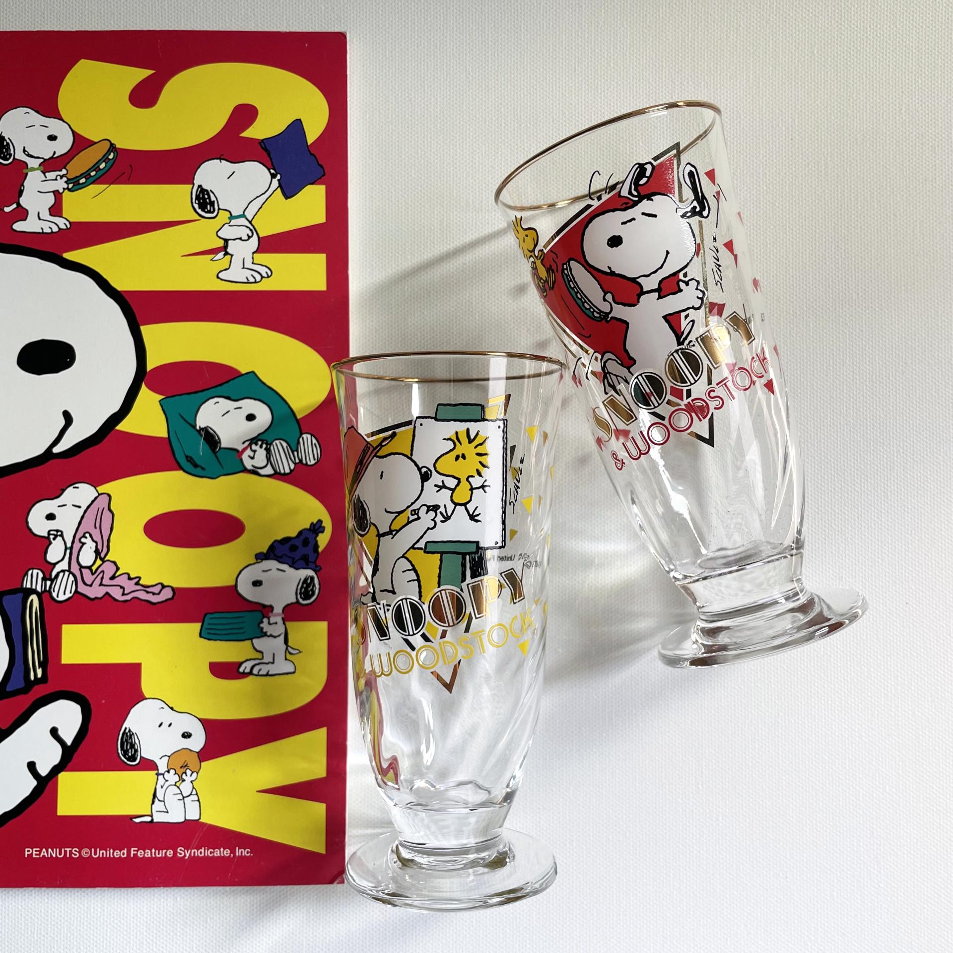 [VINTAGE] SNOOPY&WOODSTOCK GLASS