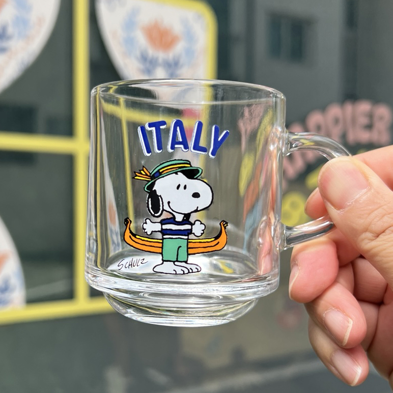 [VINTAGE] AMERICA&ITALY SNOOPY MUG SET