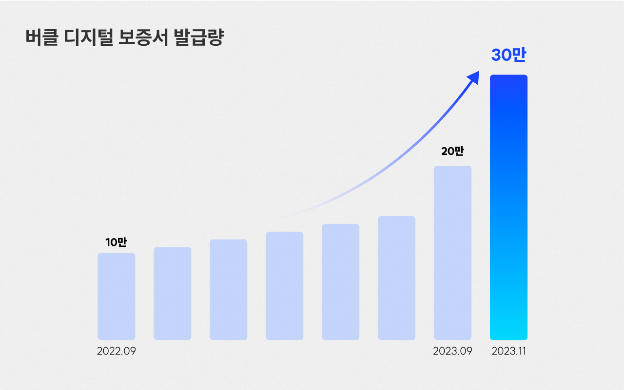 버클 디지털 보증서 발급량 추이