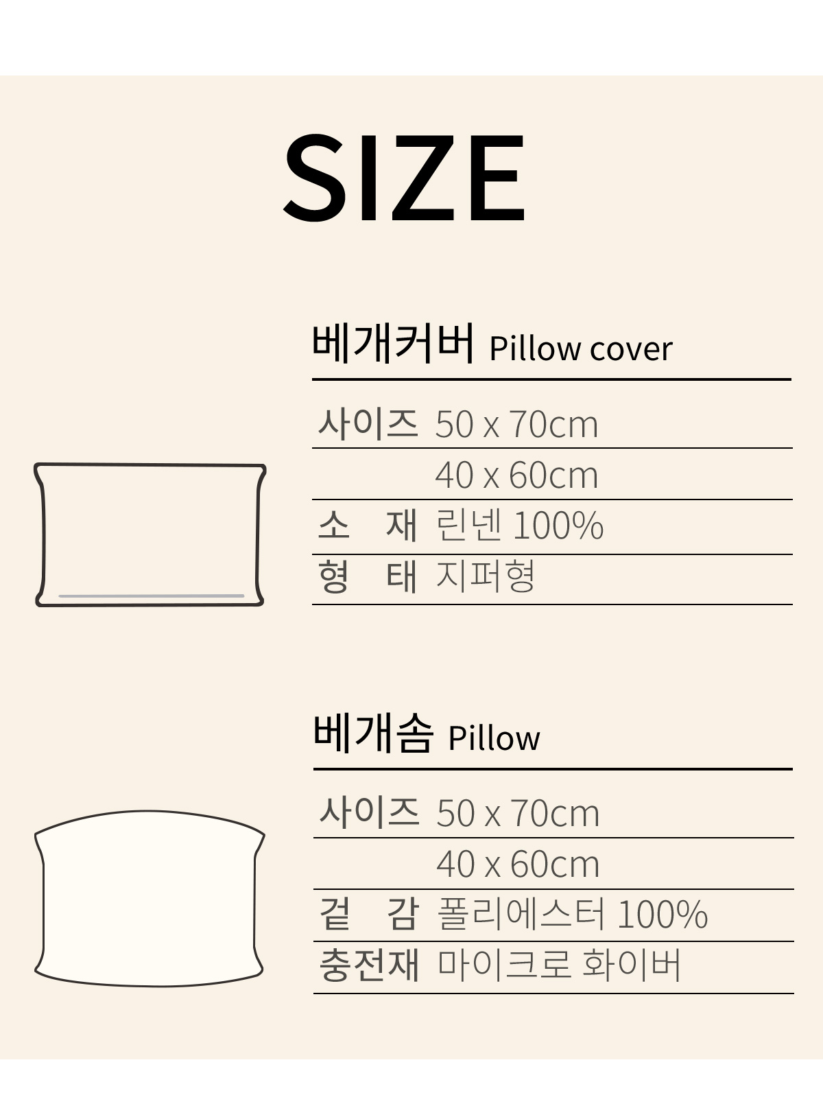 블루 빅체크 베개커버(2size)