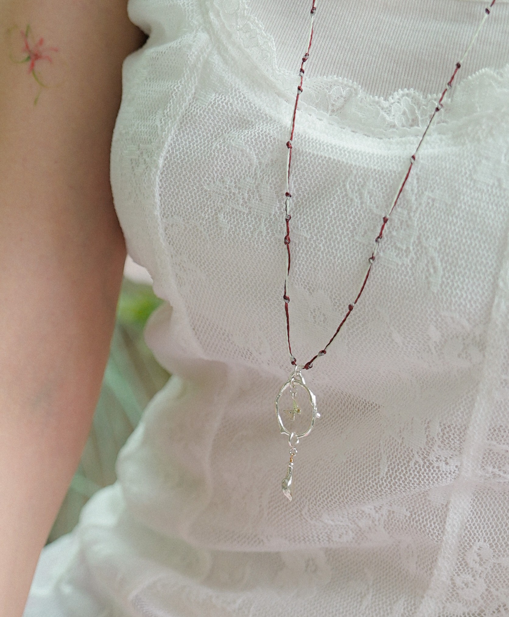 나의 정원, silver necklace (circle)