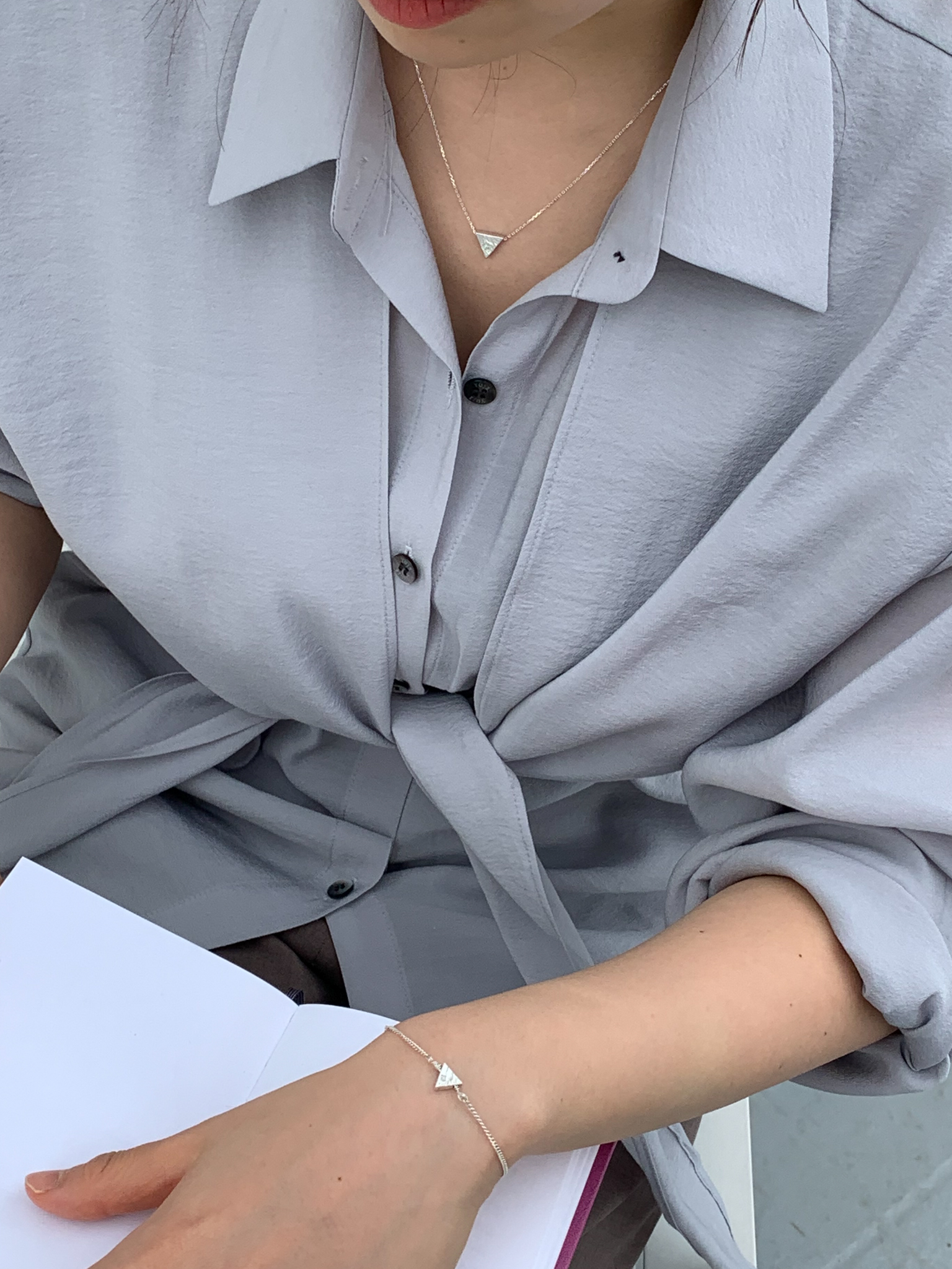 세발자전거, silver necklace