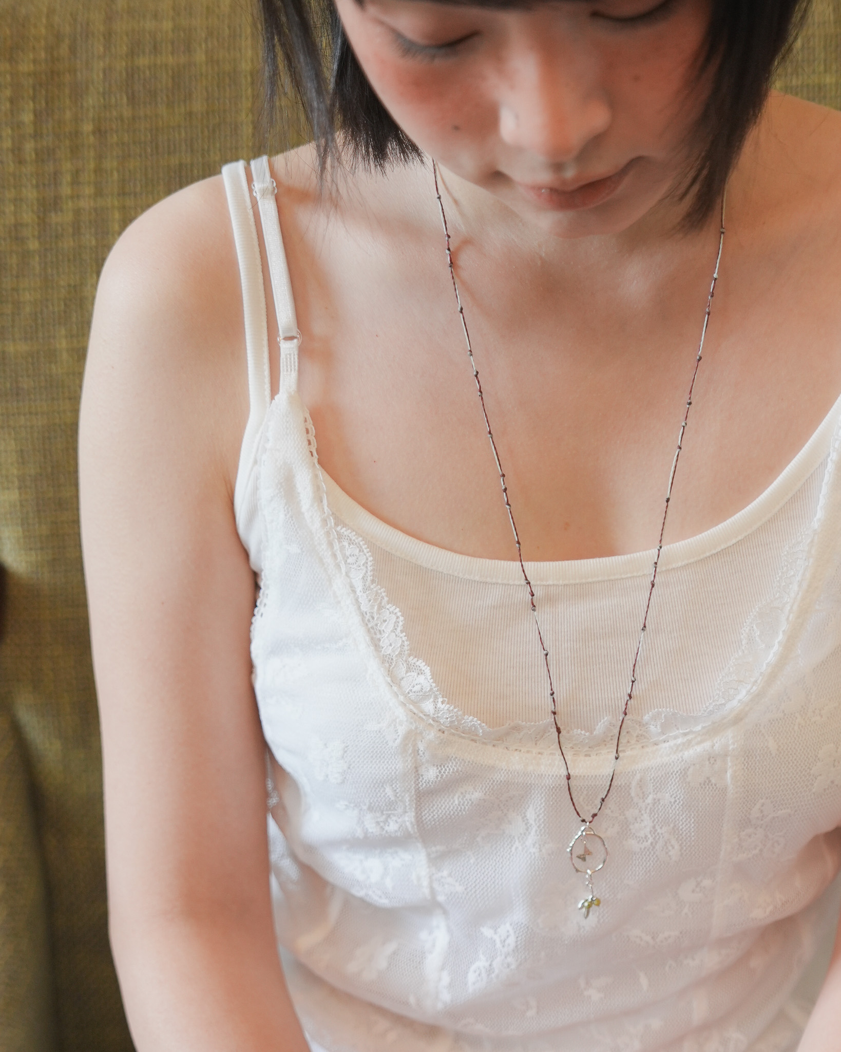 감정정원, silver necklace (circle)