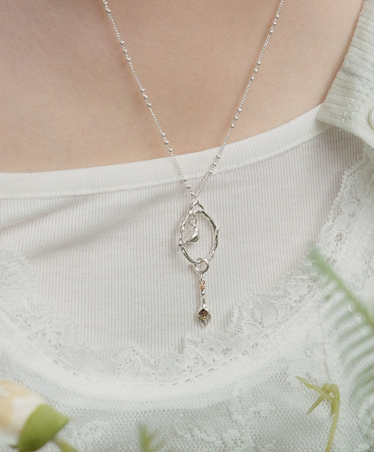 나의 정원, silver necklace (circle)