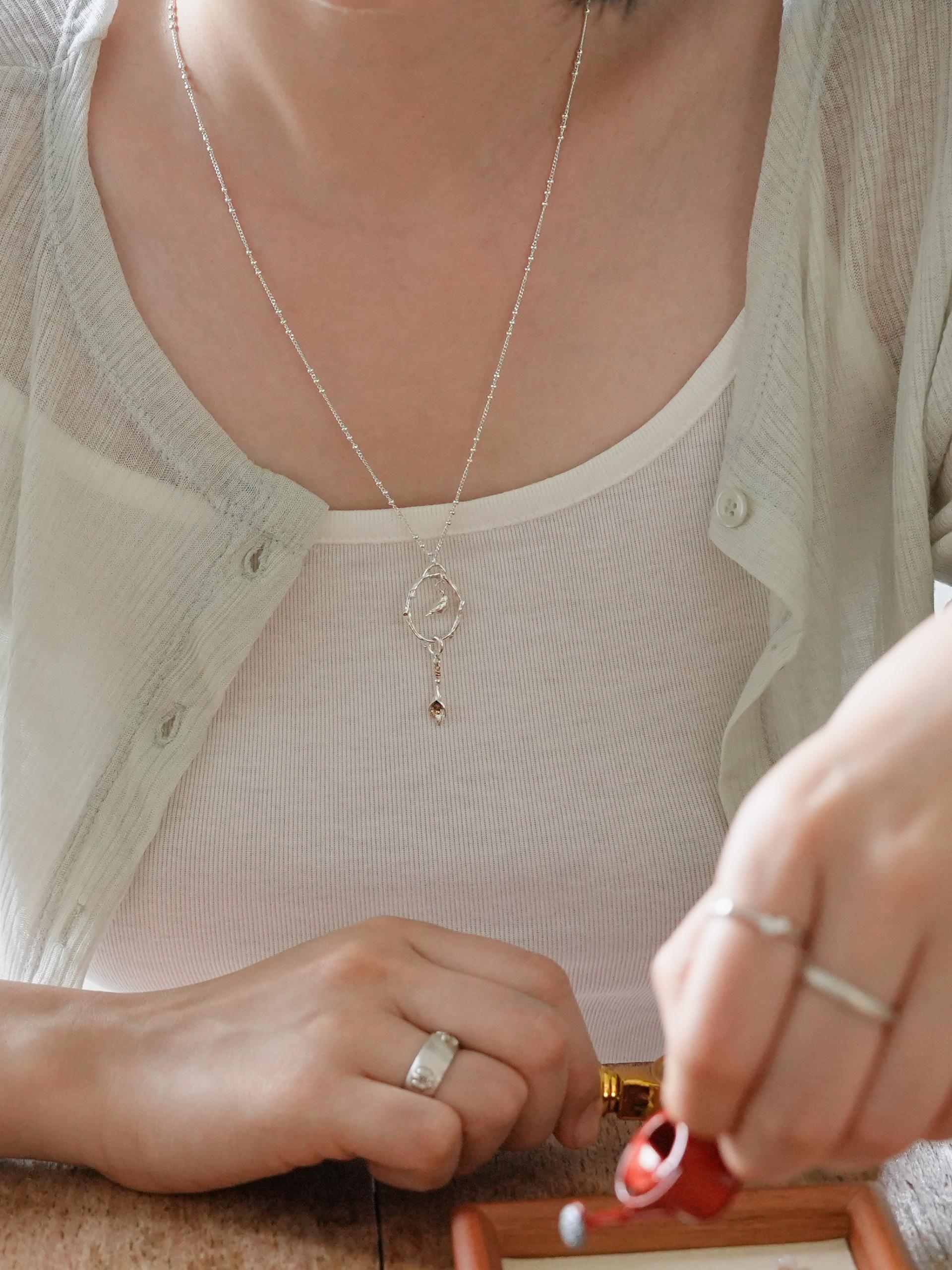 나의 정원, silver necklace (circle)