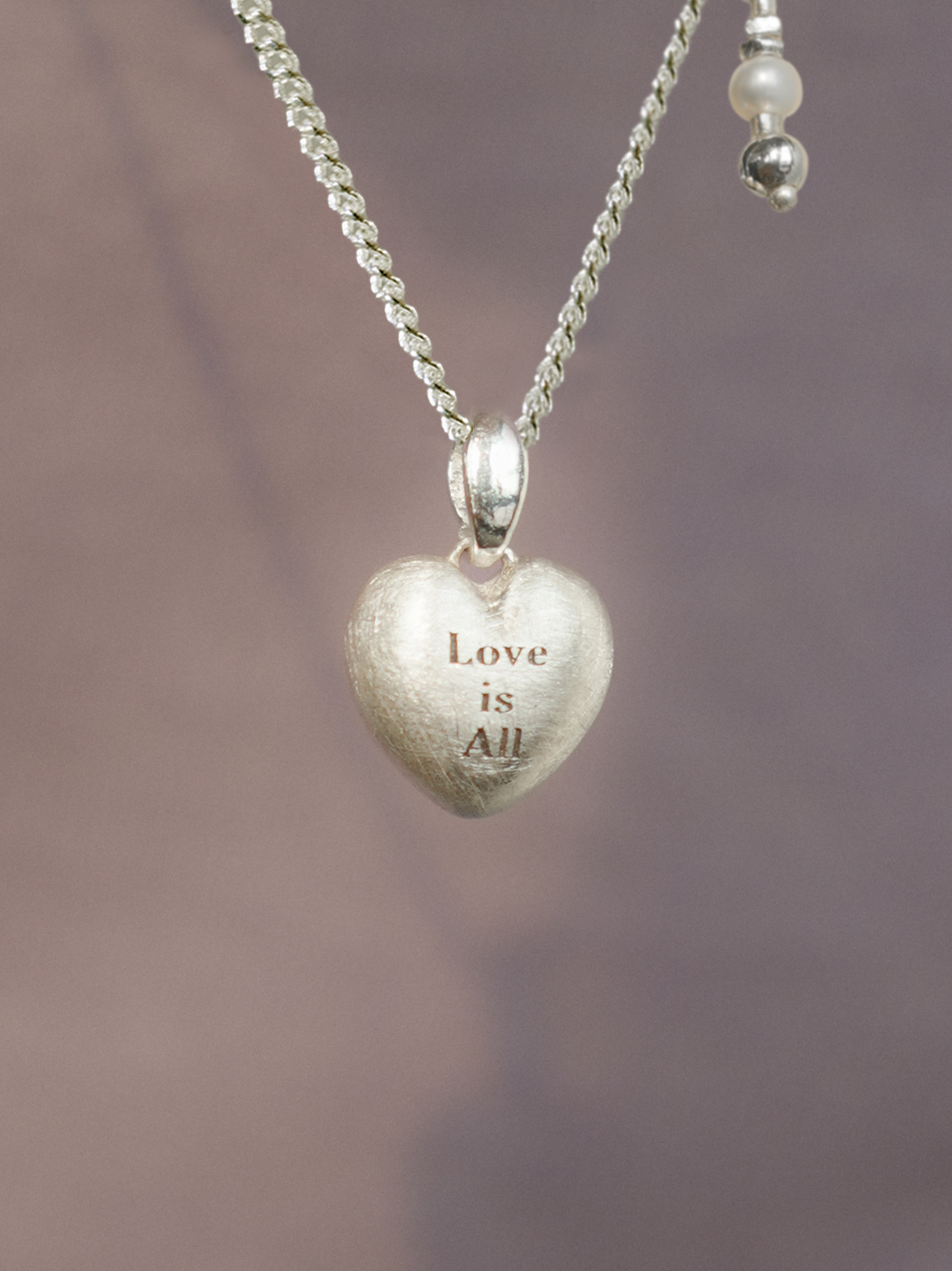 Love is all, silver necklace