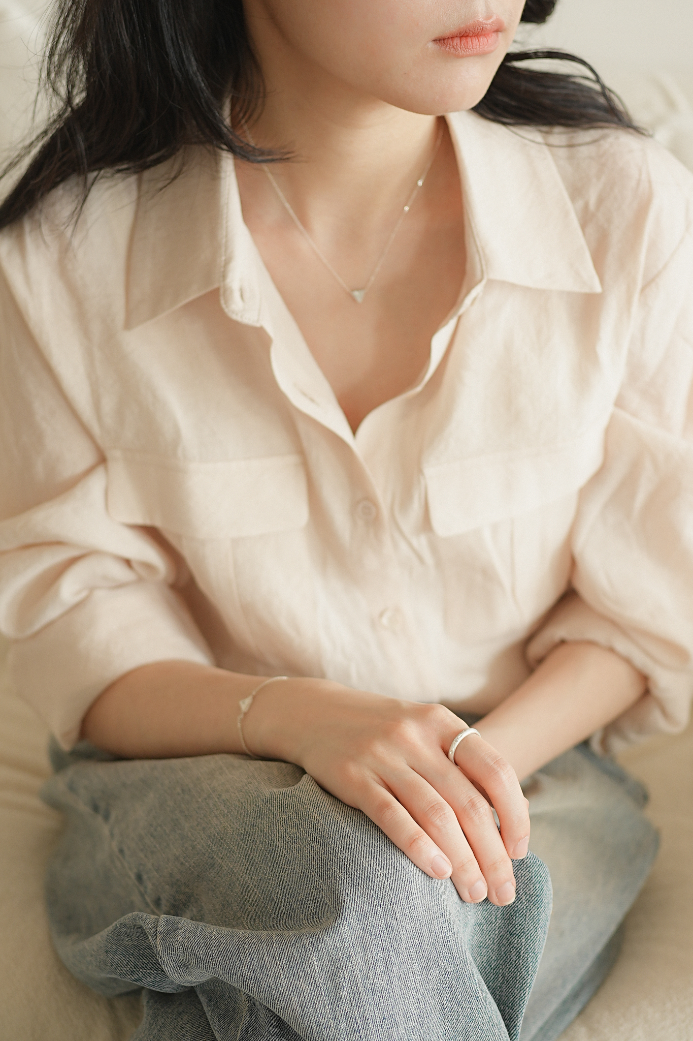 세발자전거, silver necklace