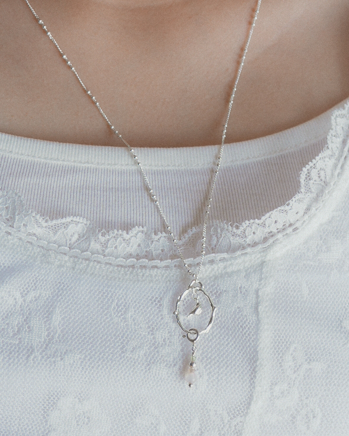 나의 정원, silver necklace (circle)