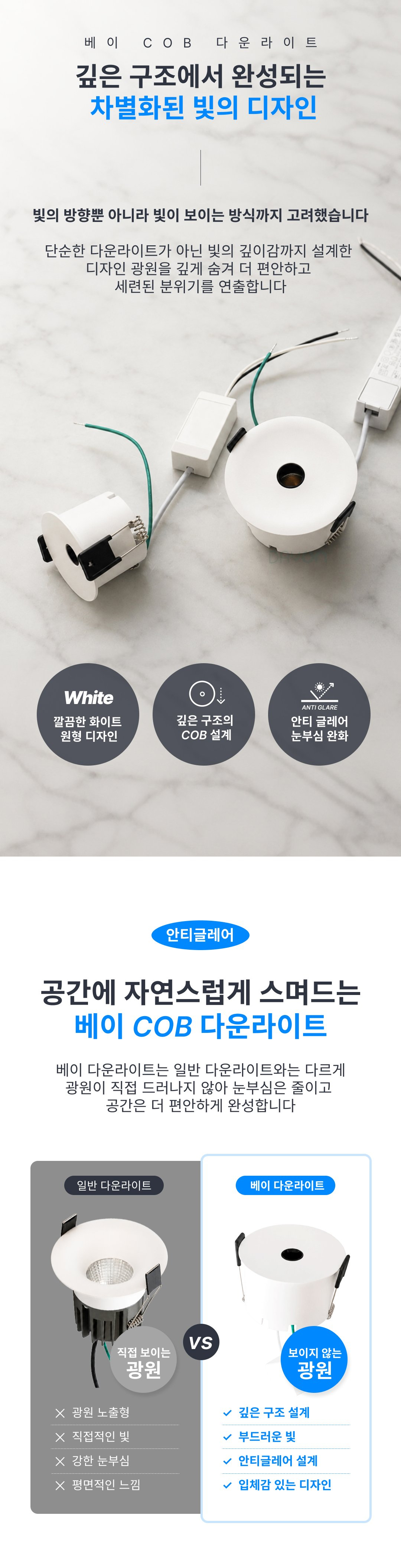 LED 베이 다운라이트 2인치,3인치 (8W/12W)