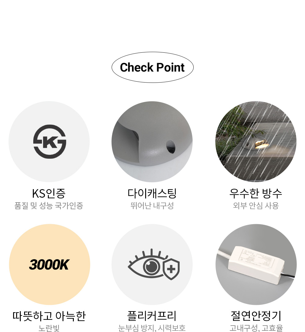 LED 머스크 지중등 5W 전구색