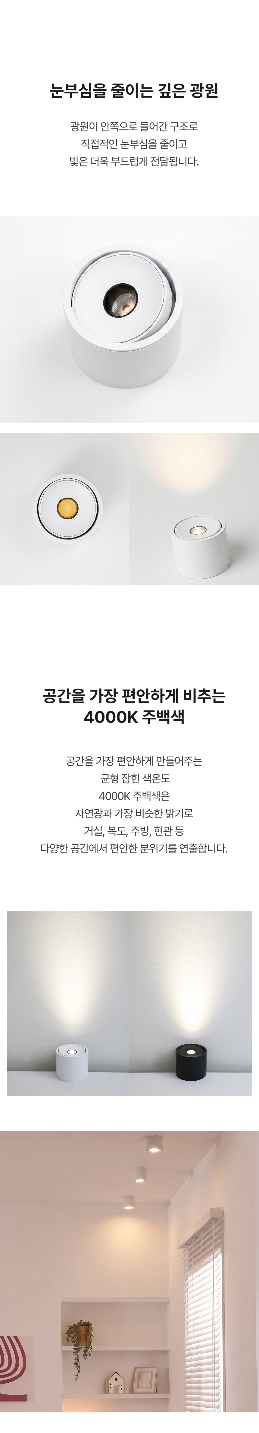 LED 레라 각도조절 직부등 8W (4000K)