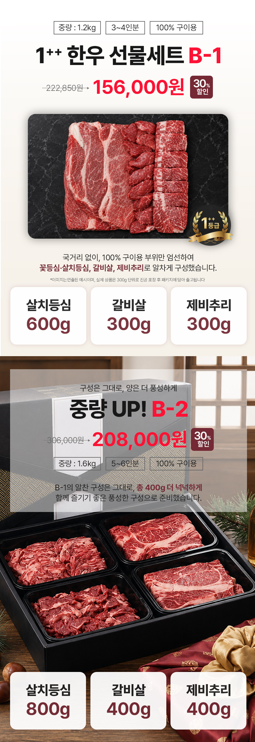 부산투쁠한우선물세트 B-1 (1.2kg)