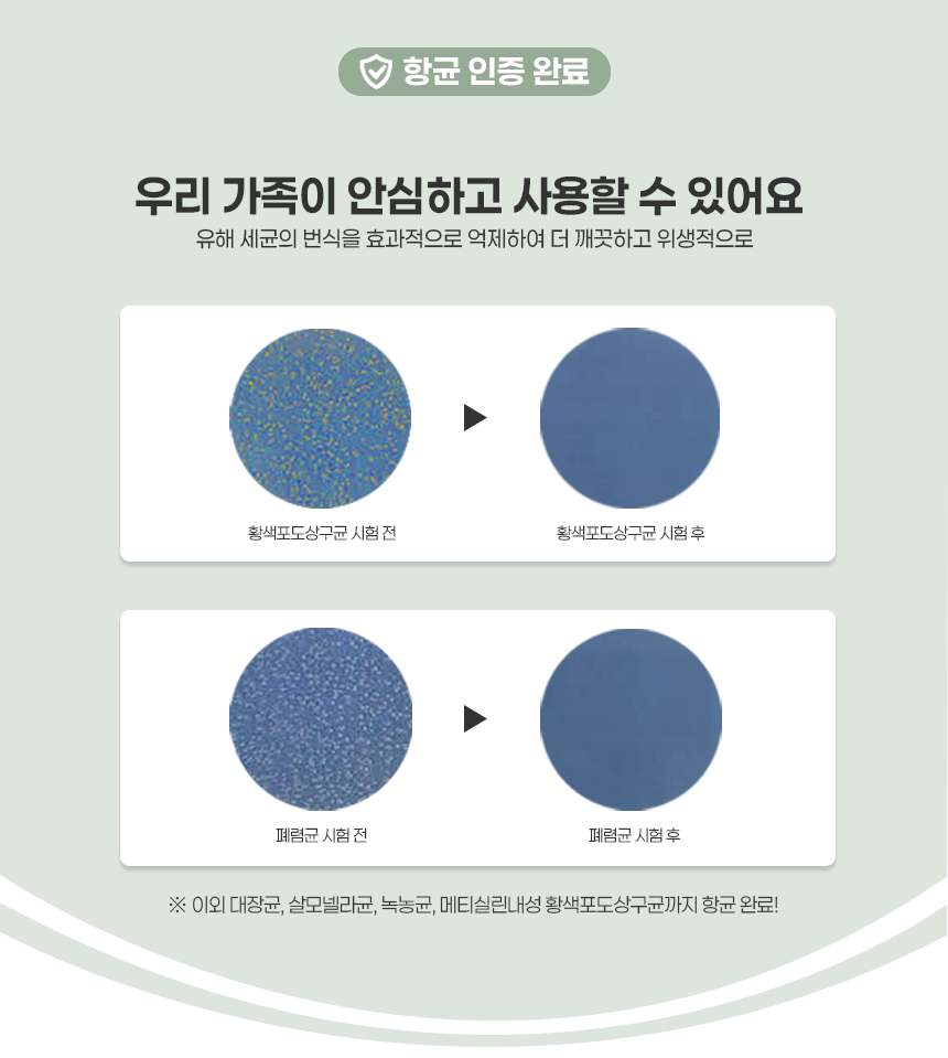 도담도담 바온 유아소파 항균 시험 인증 결과
