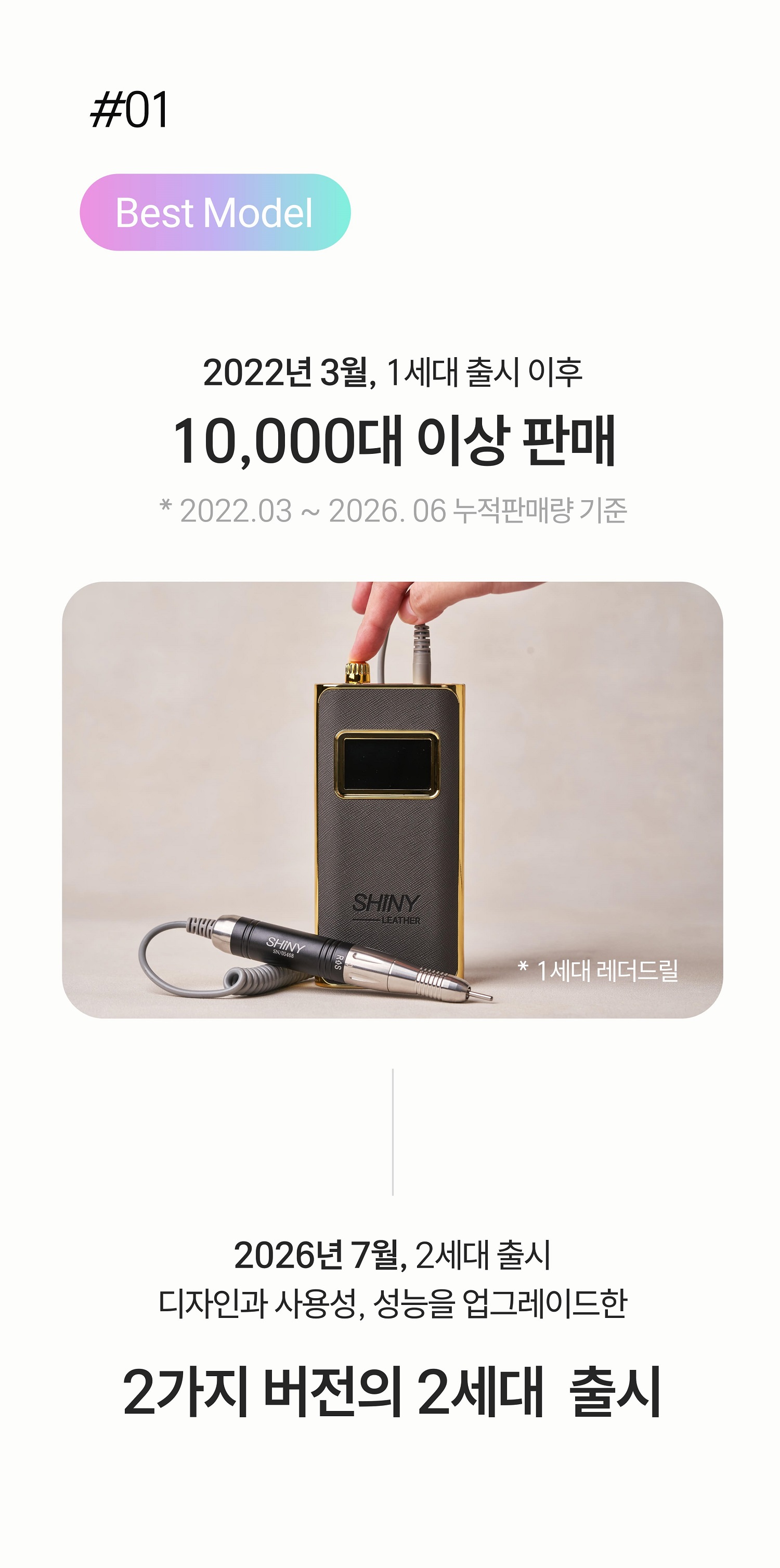 샤이니 레더 드릴 35000RPM 그레이/베이지+ 비트6종