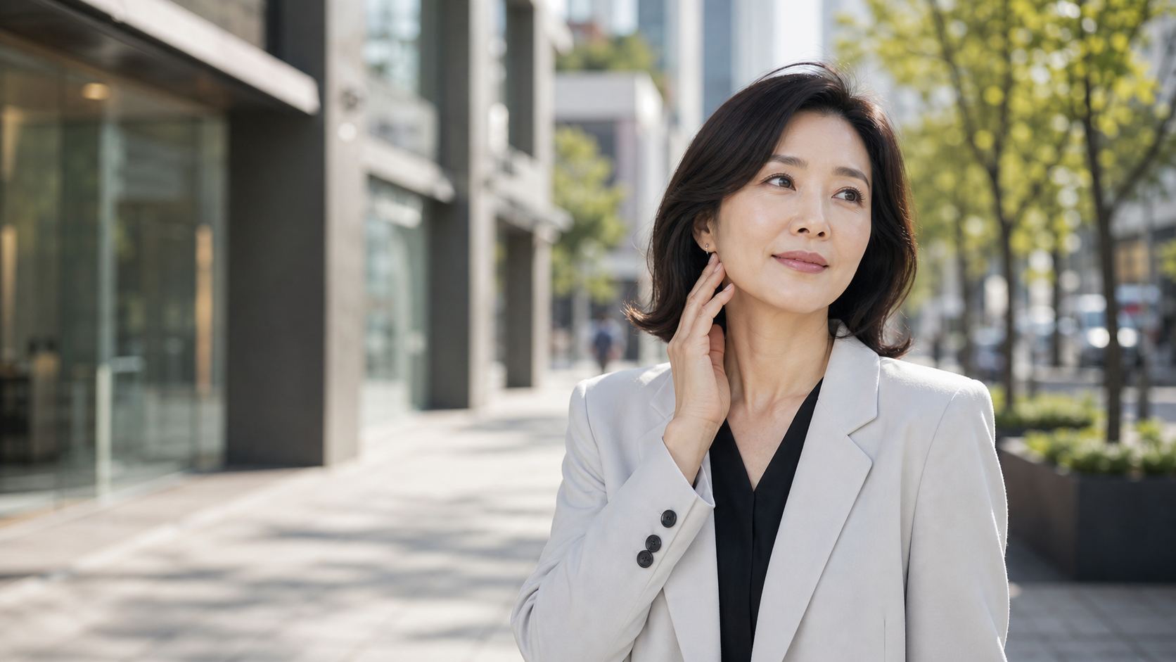 부천 티타늄 리프팅 전 얼굴선 상담 기준을 보여주는 프리미엄 도심 이미지