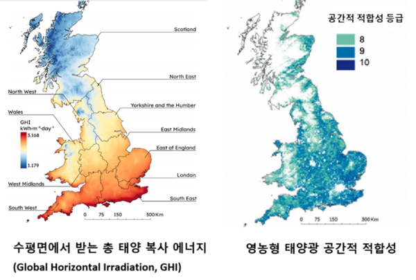 영국의 영농형 태양광 발전 잠재력 [자료: Applied Energy, 2025]