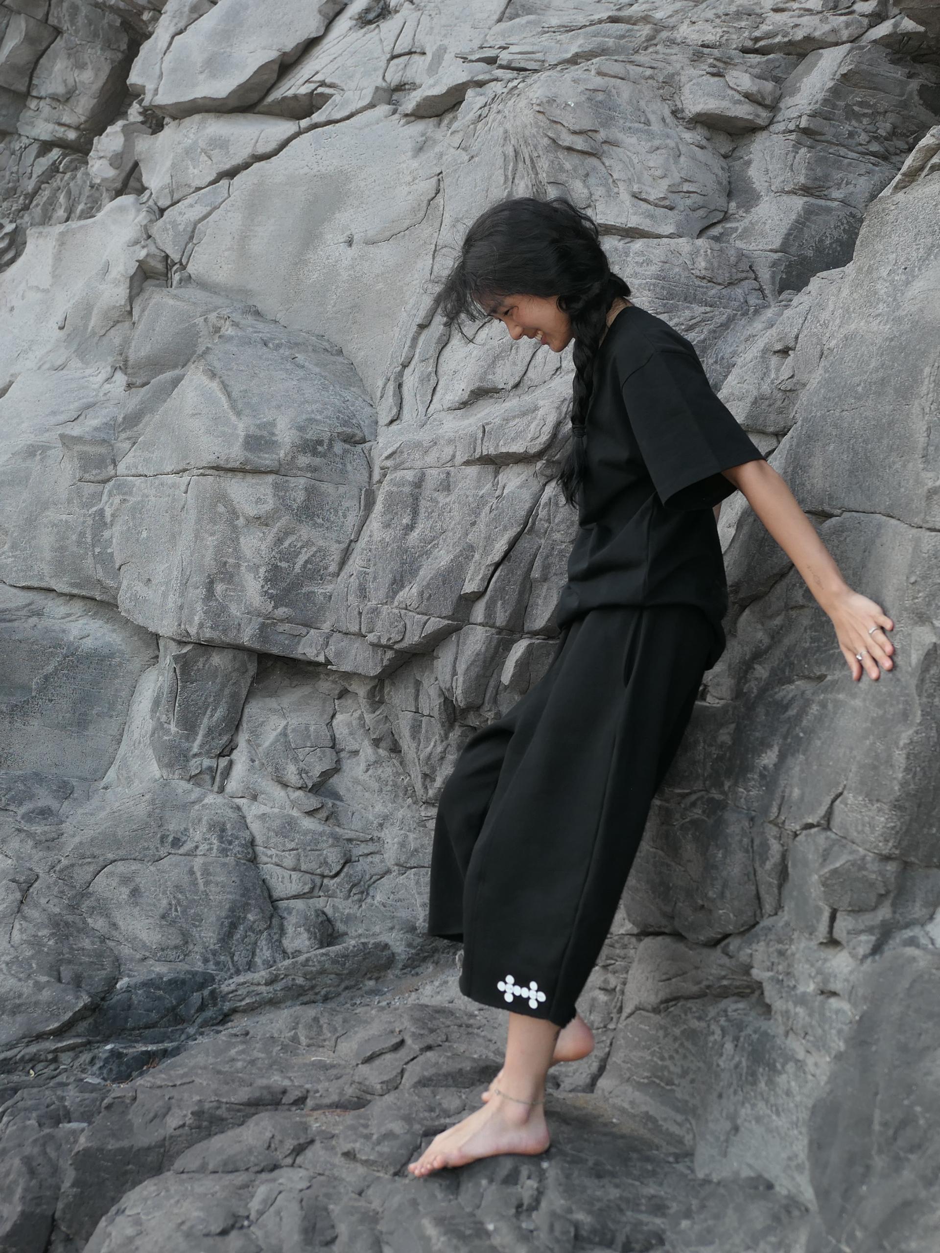 F/T Balloon Capri Pants (Black)