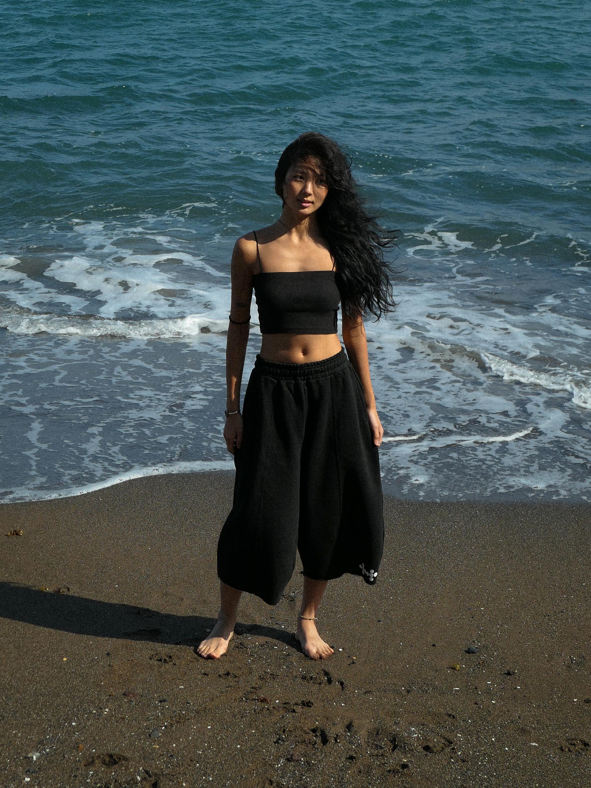 F/T Balloon Capri Pants (Black)
