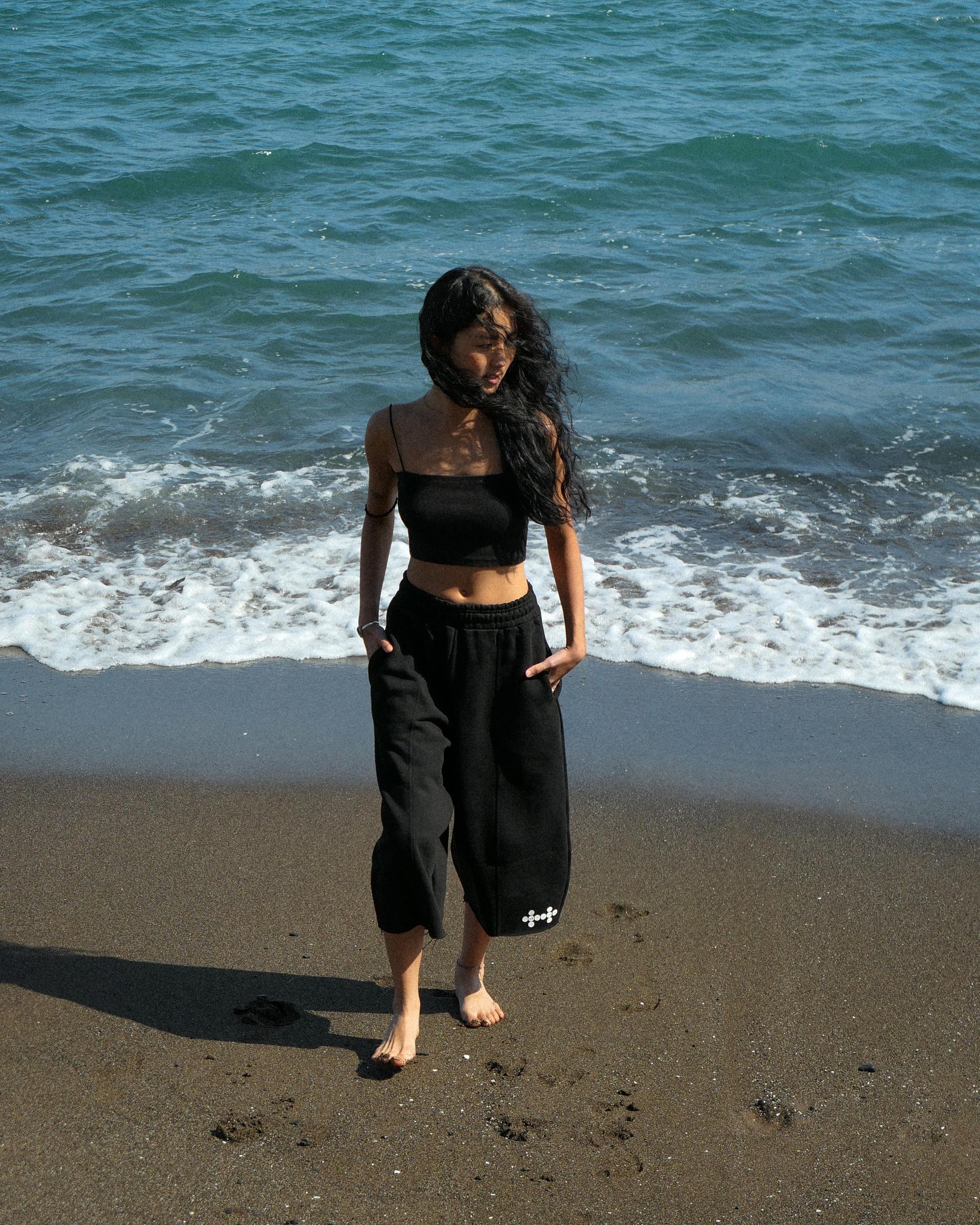 F/T Balloon Capri Pants (Black)