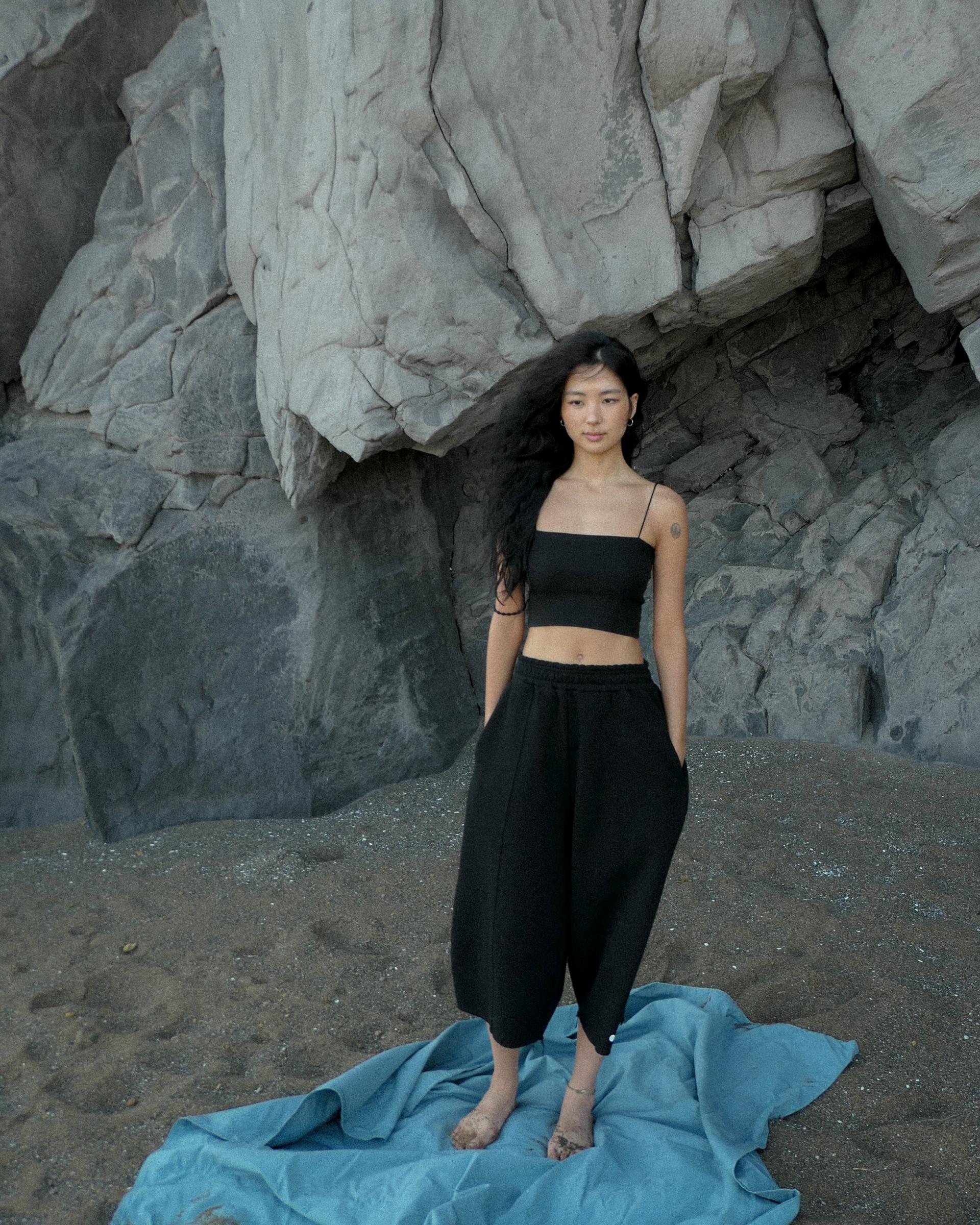 F/T Balloon Capri Pants (Black)