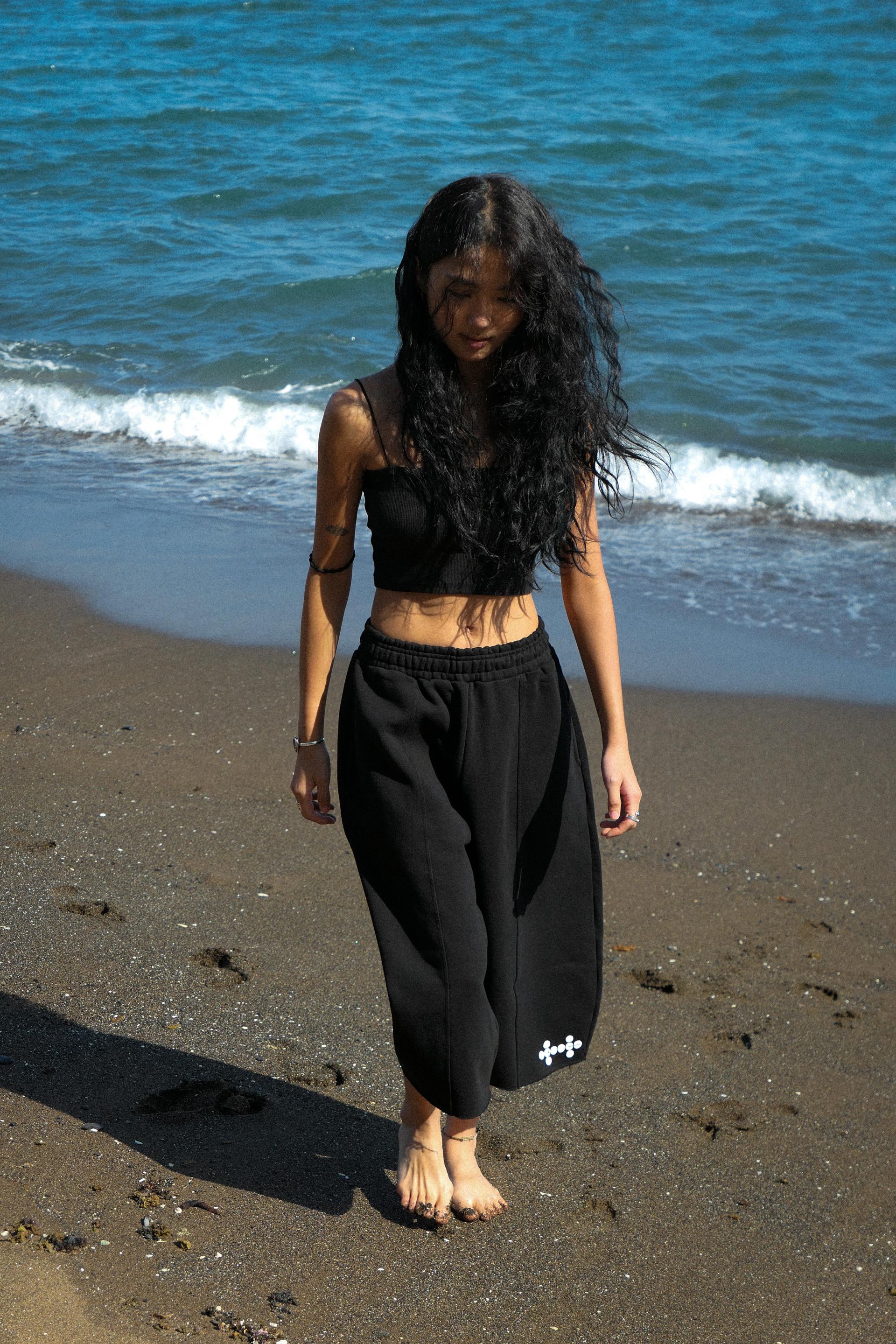 F/T Balloon Capri Pants (Black)