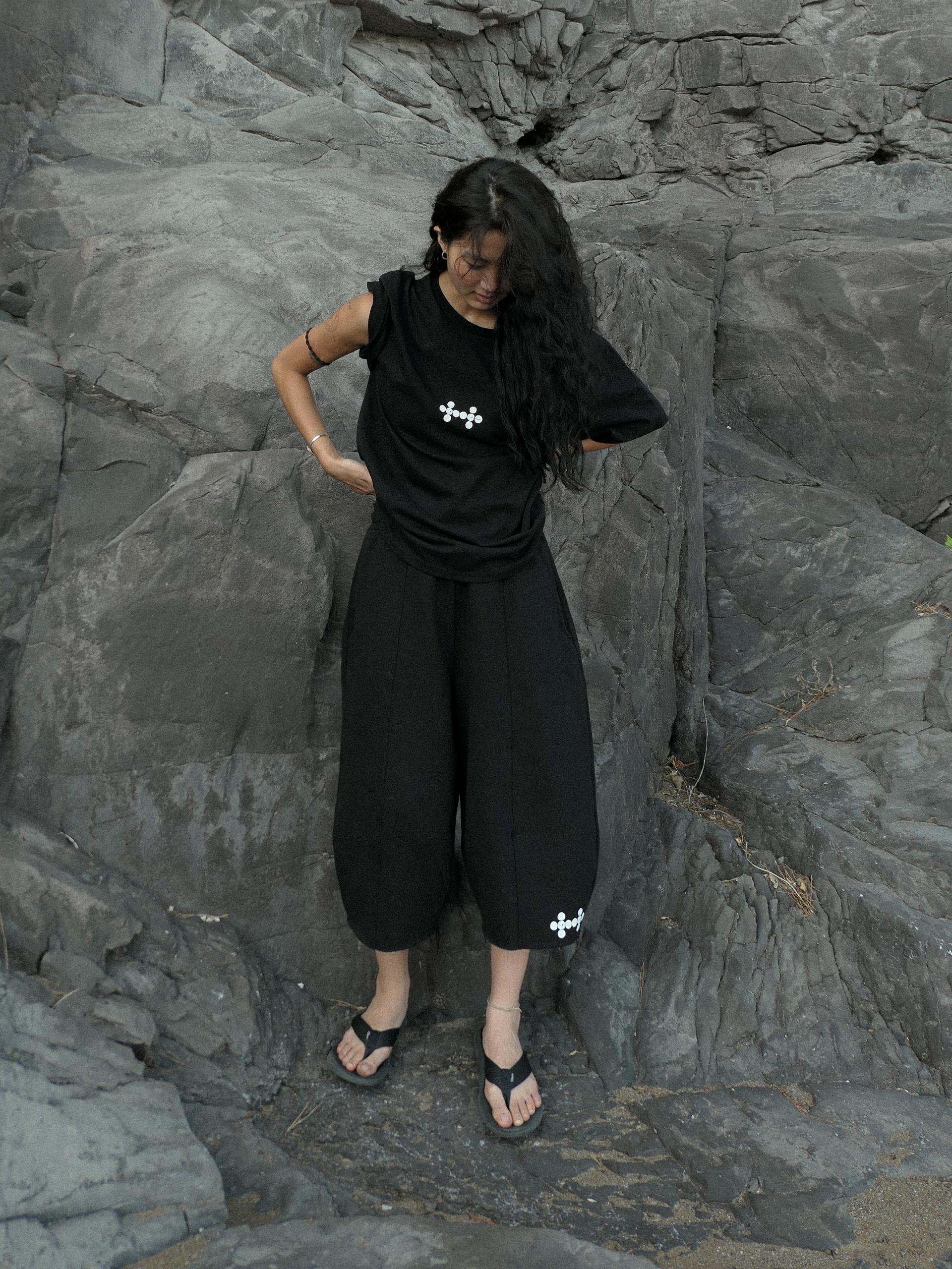 F/T Balloon Capri Pants (Black)