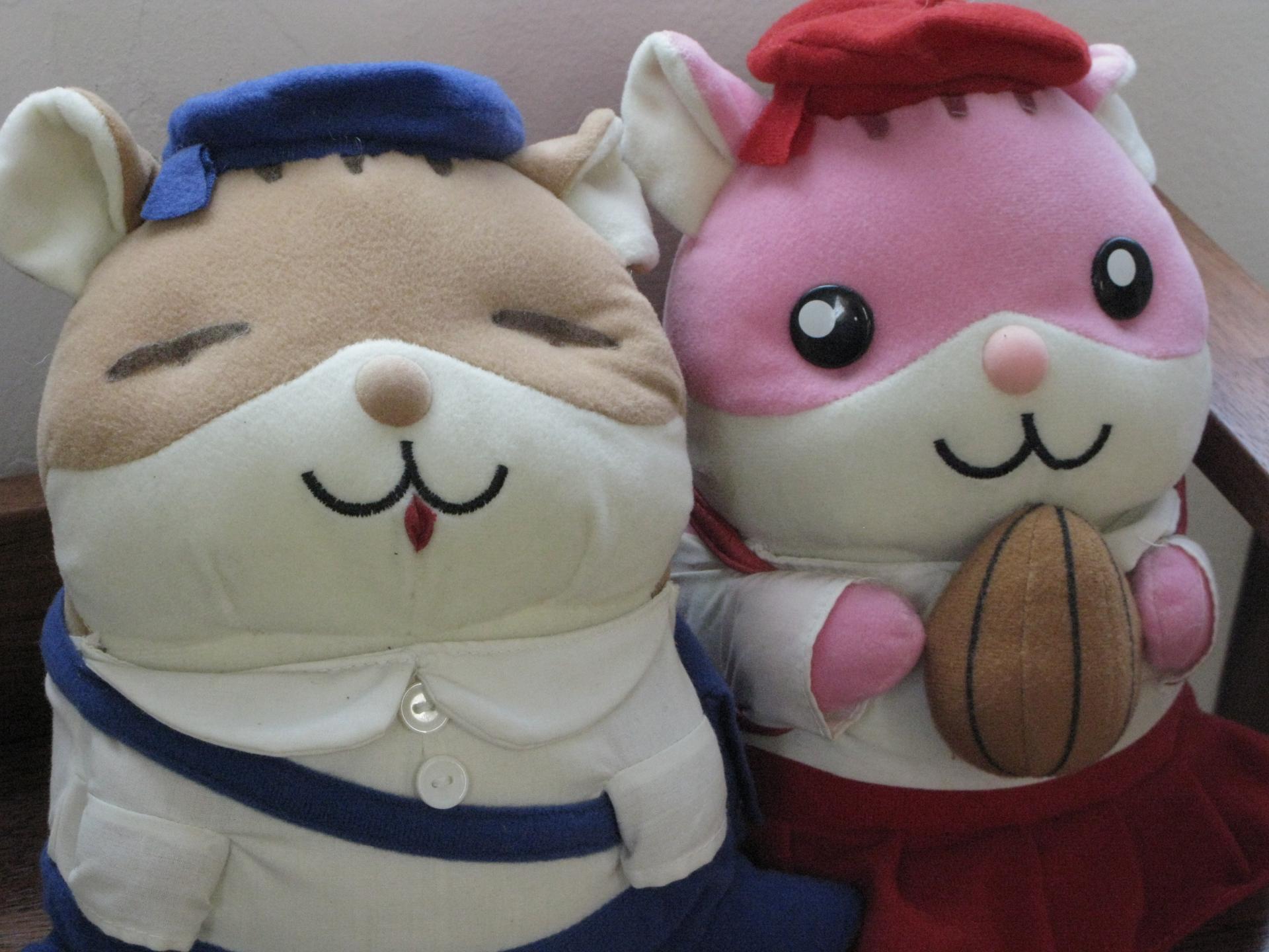 빈티지 햄스터 커플 인형 세트
