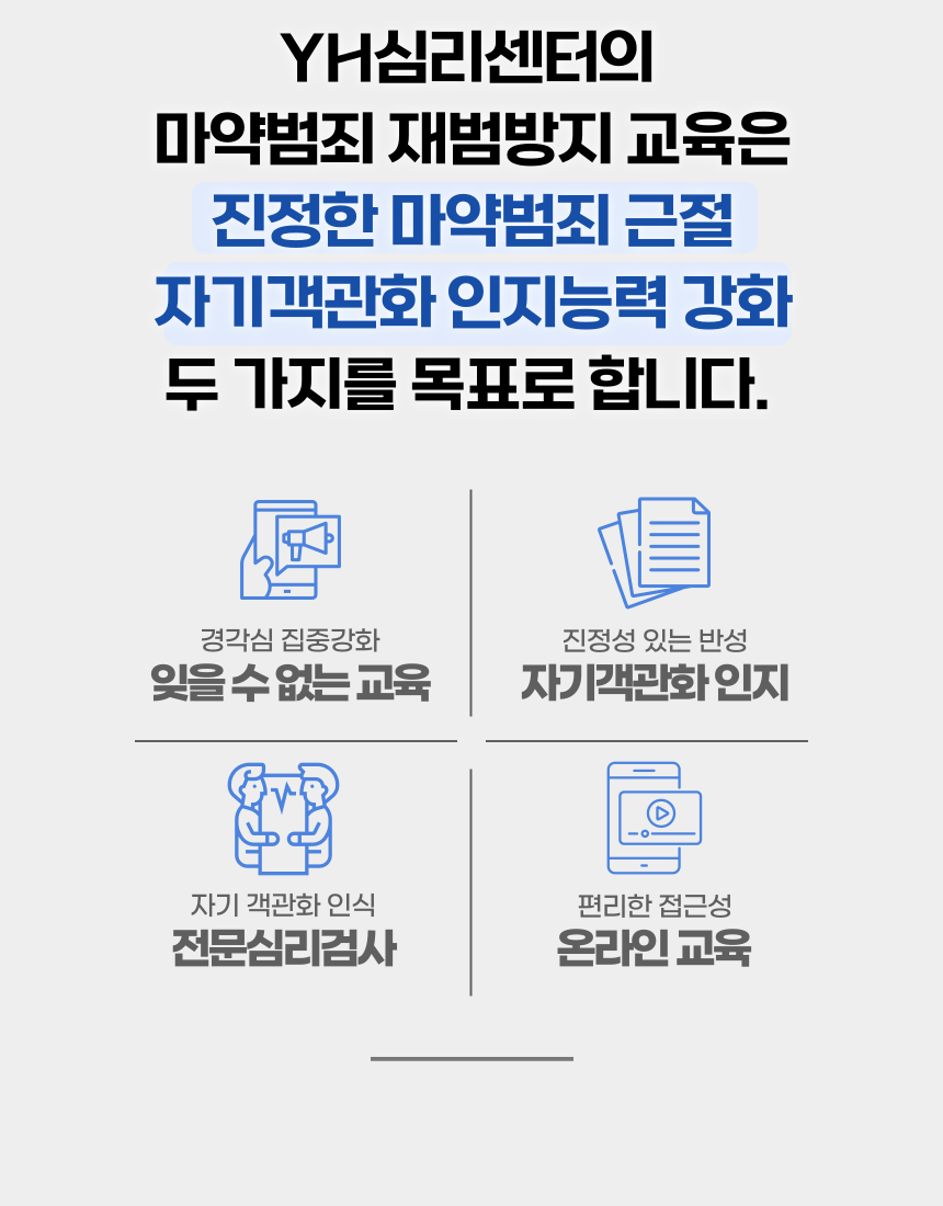 마약범죄 재범방지를 위한 자기객관화와 단약 의지 강화교육
