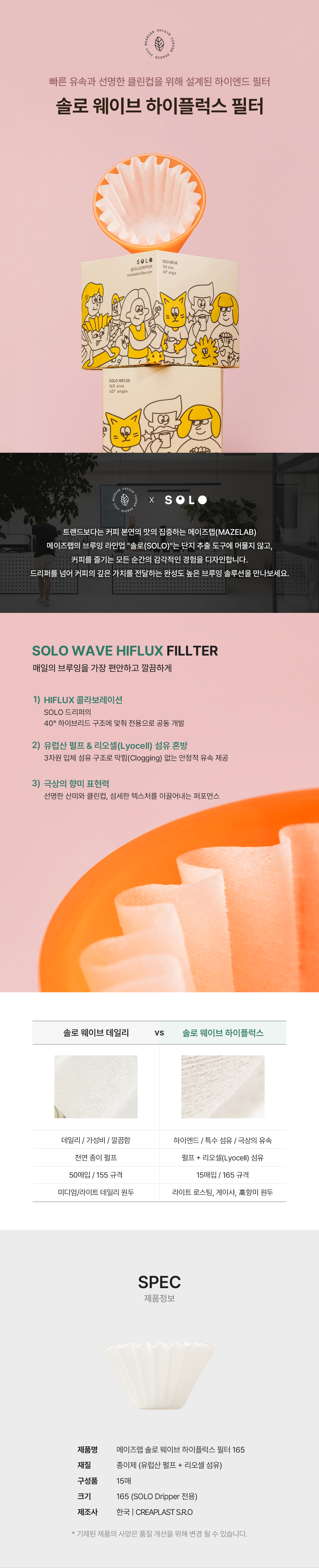 메이즈랩 솔로 웨이브 하이플럭스 필터 165