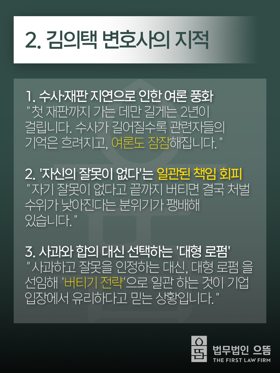 2. 김의택 변호사의 지적