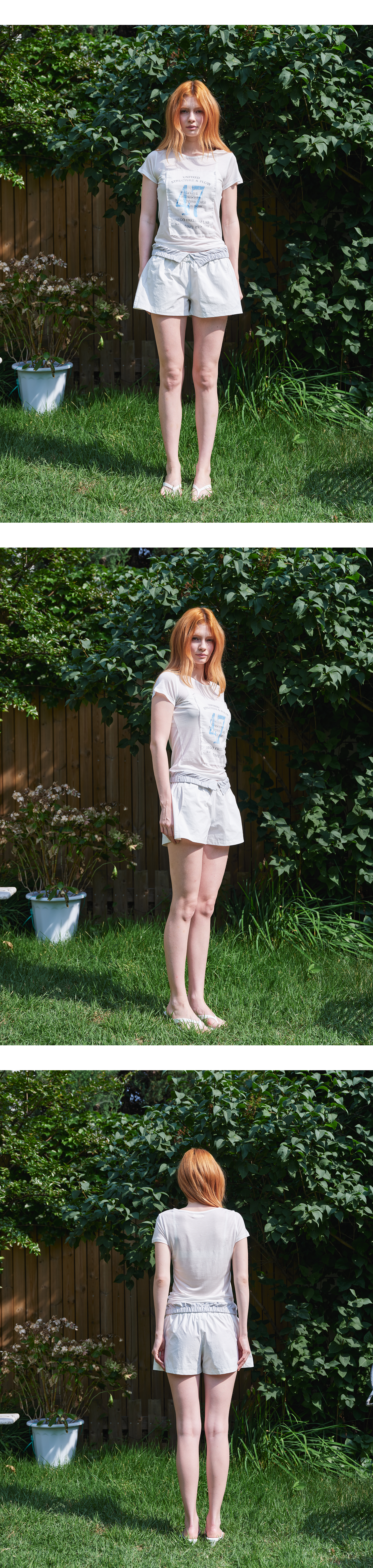 Sheer gauze patch graphic T_white