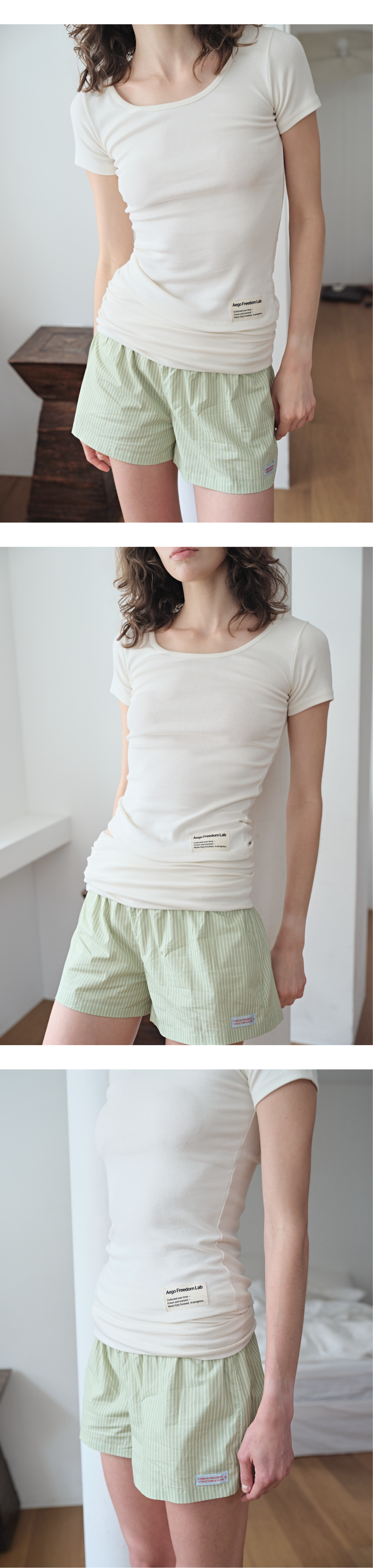 Canvas mini tag basic T_cream