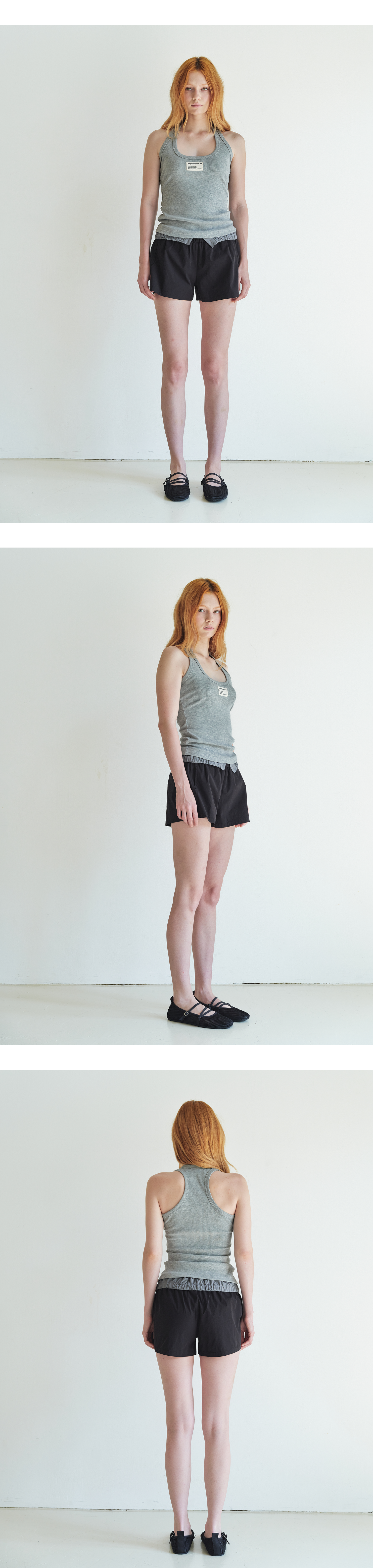 Canvas mini tag rib tank top_gray