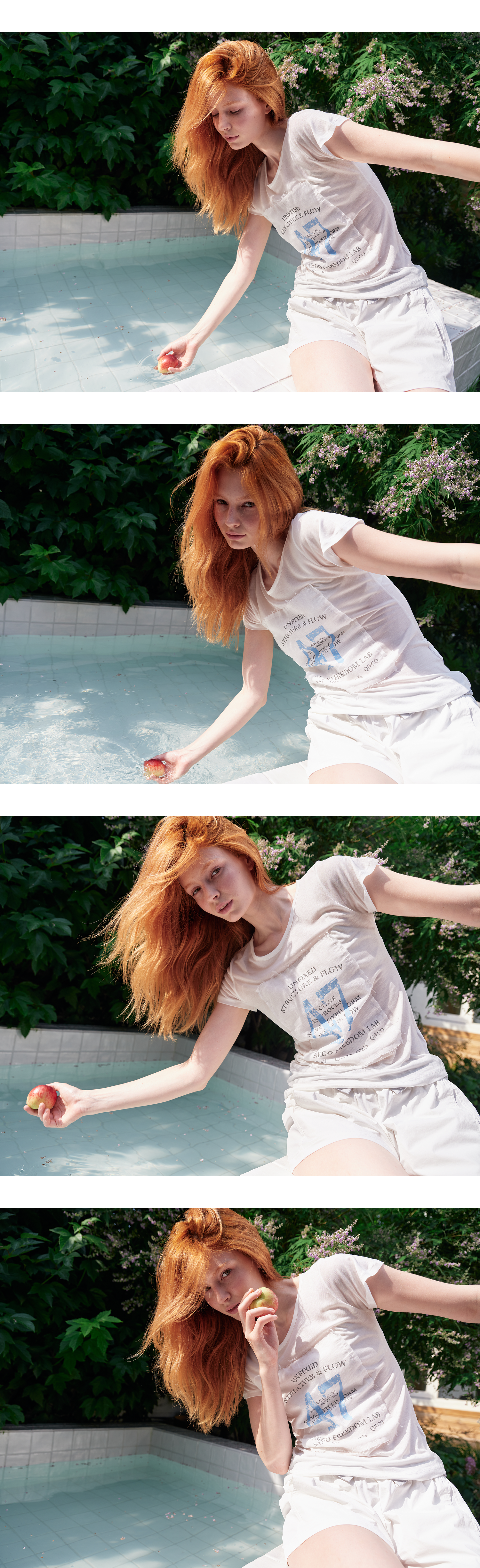Sheer gauze patch graphic T_white