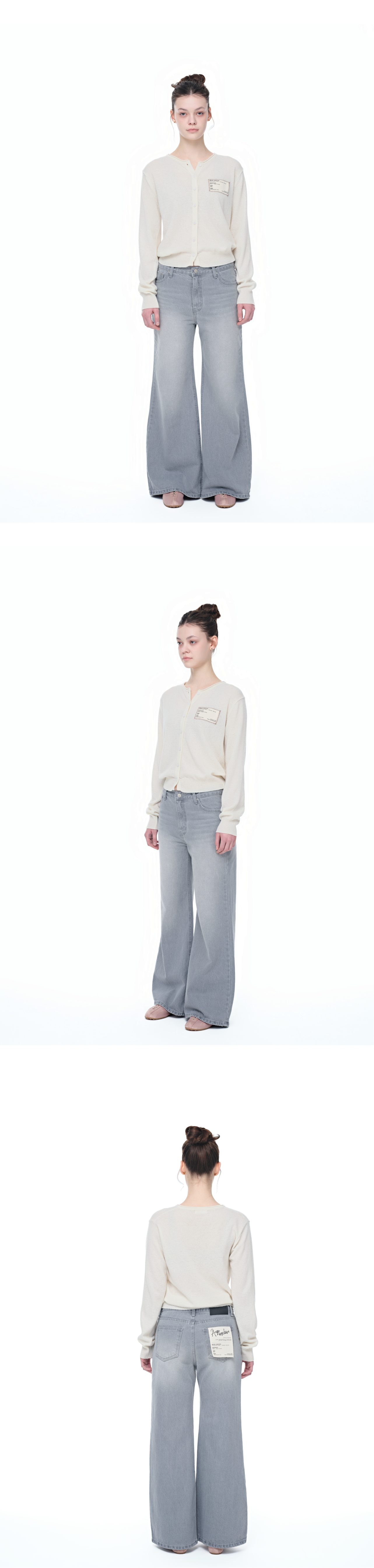 [5rd Re-order5] Canvas stitch tag cardigan_ivory