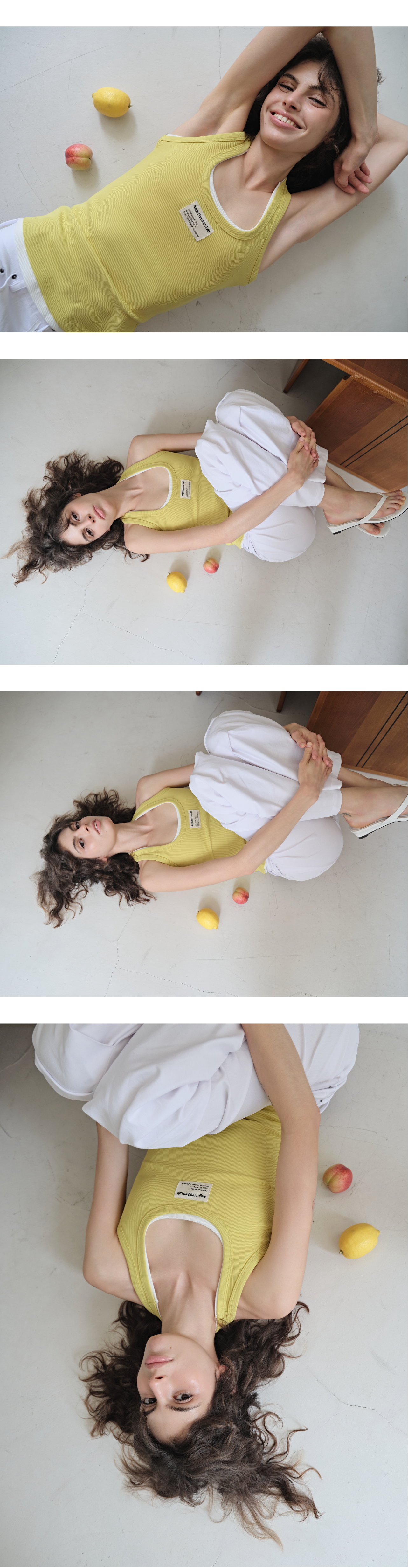 Canvas mini tag rib tank top_mustard yellow