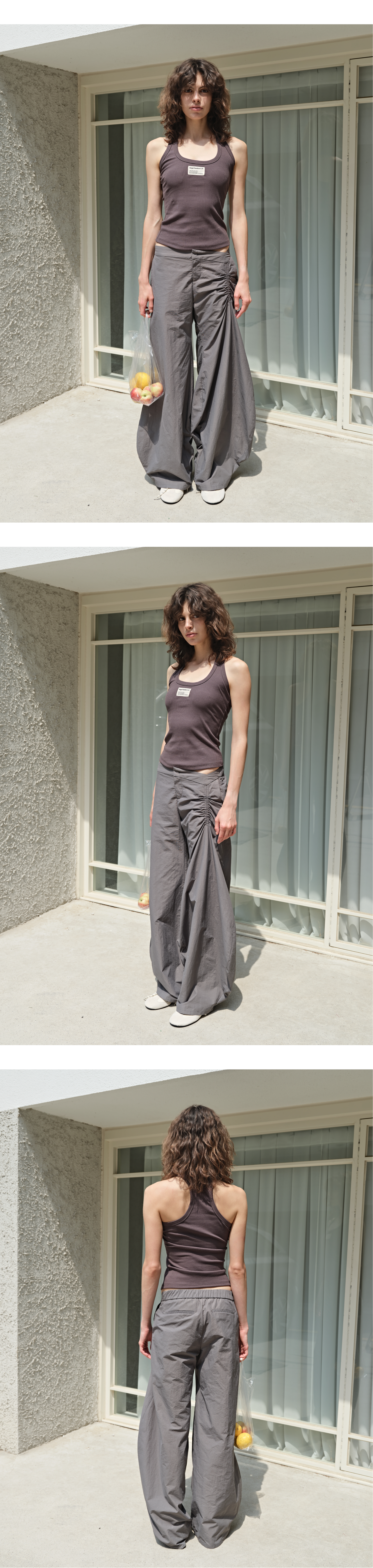 Canvas mini tag rib tank top_charcoal