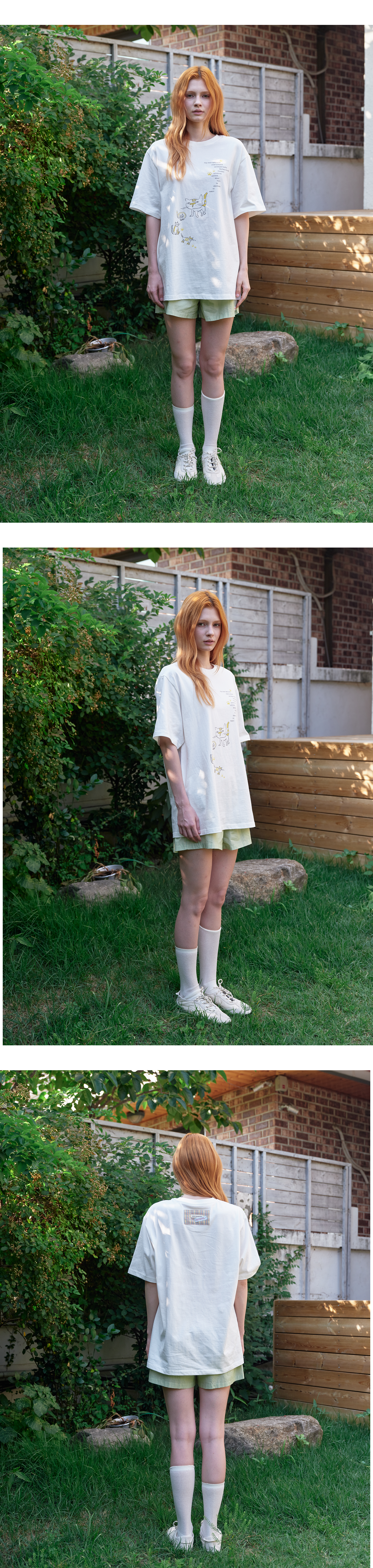 Plaid label patch graphic T_white
