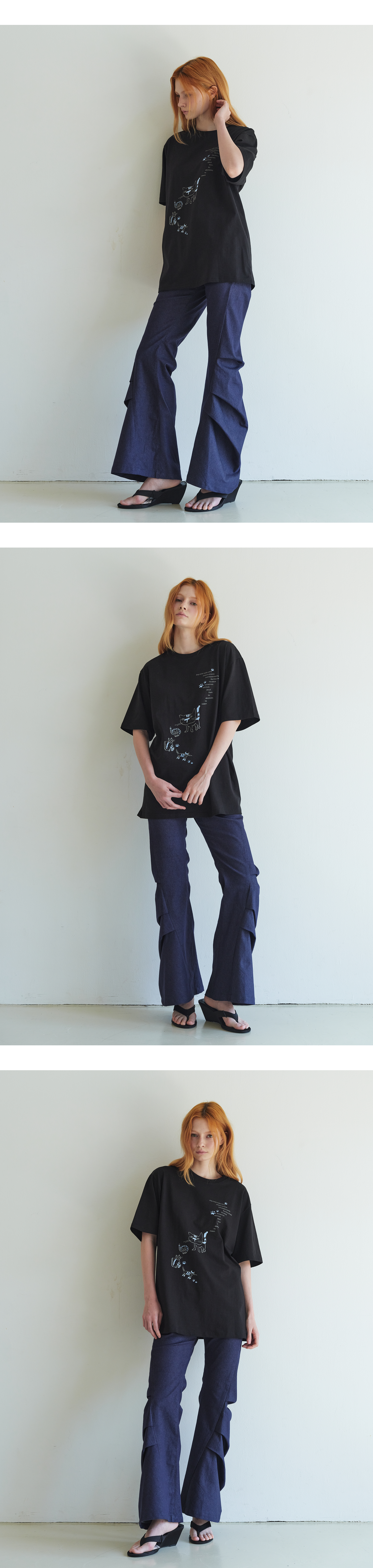 Plaid label patch graphic T_black