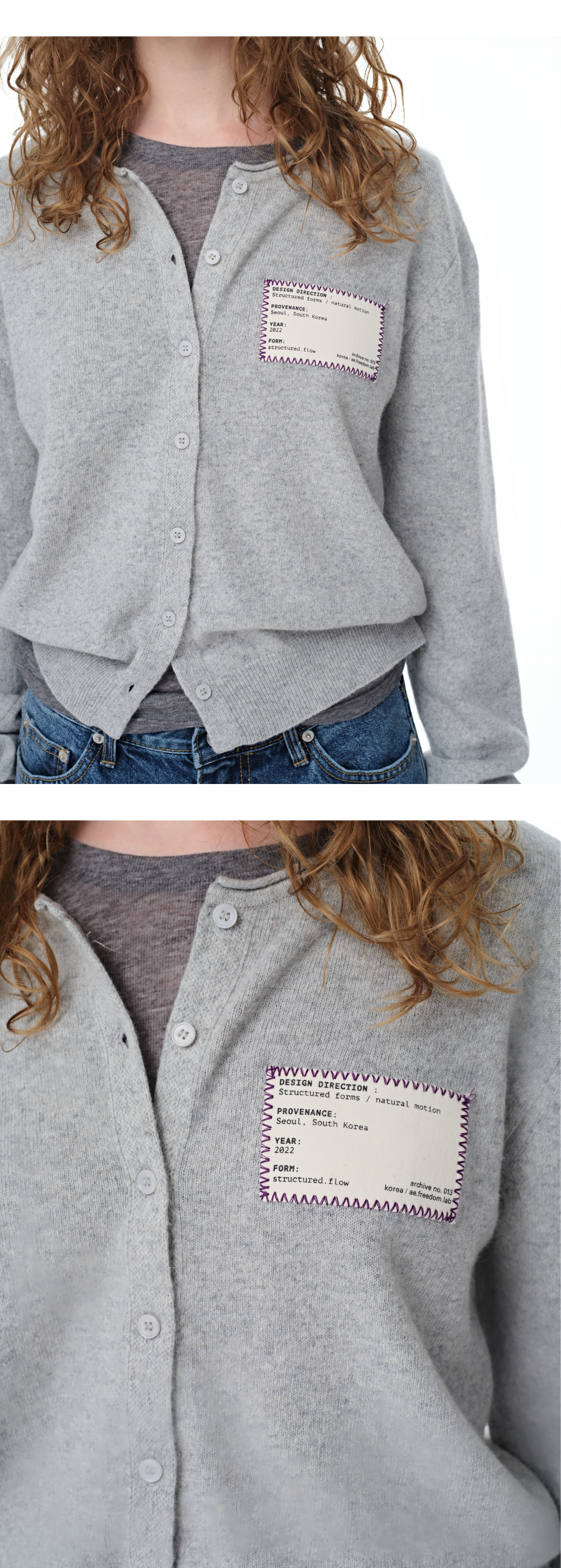 [4rd Re-order/ 당일 출고] Canvas stitch tag cardigan_gray