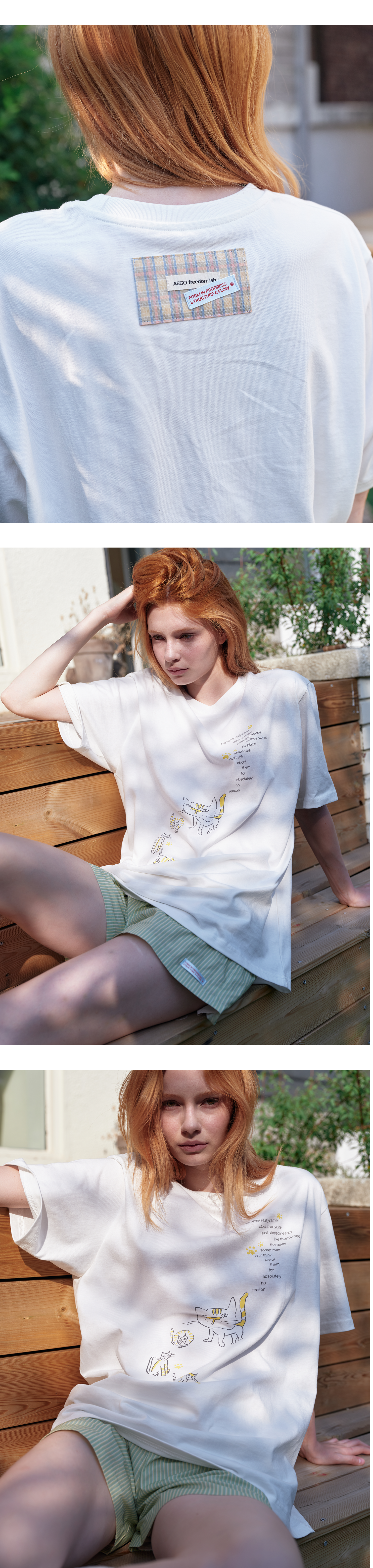 Plaid label patch graphic T_white