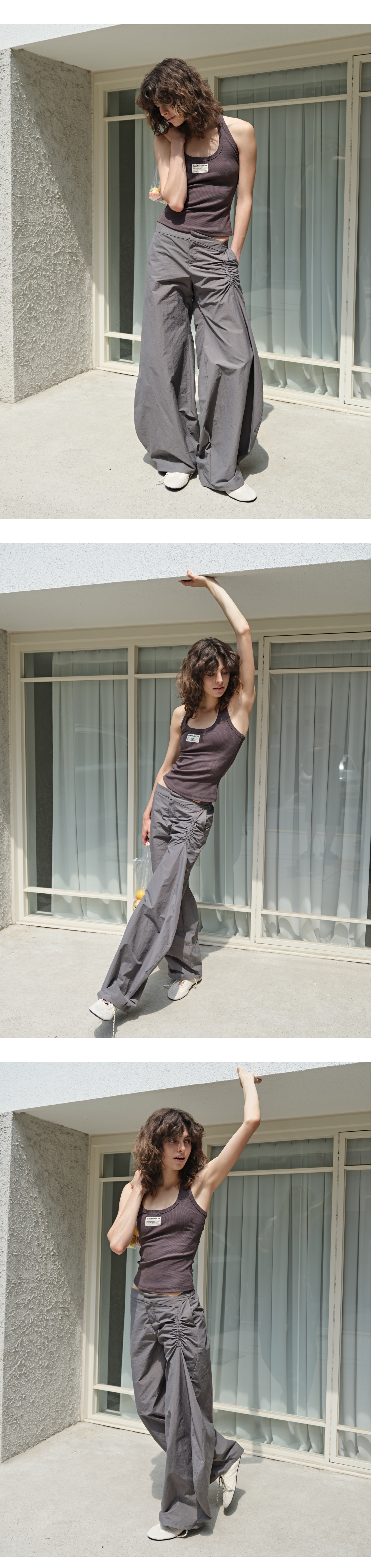 Canvas mini tag rib tank top_charcoal
