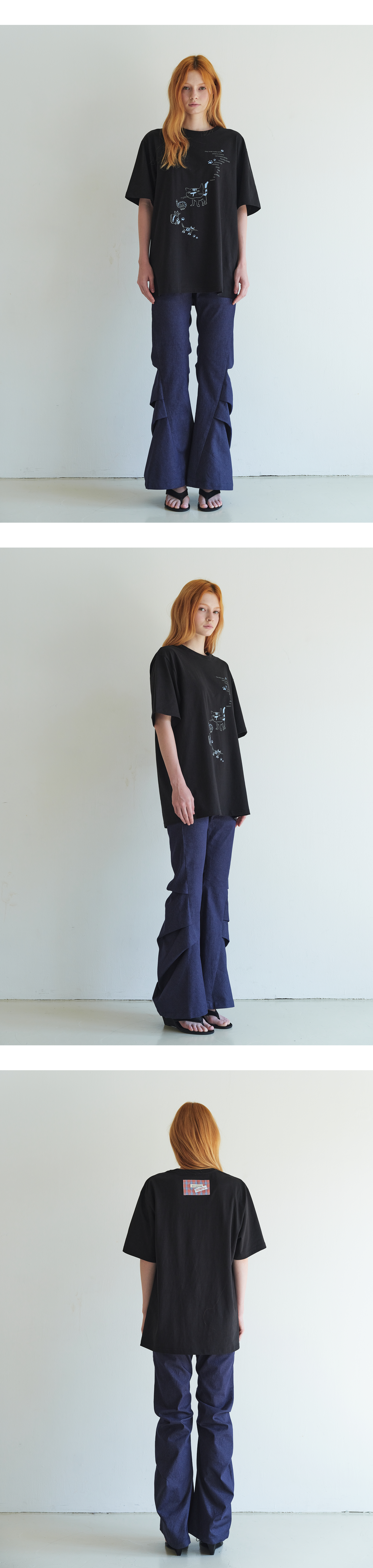 Plaid label patch graphic T_black