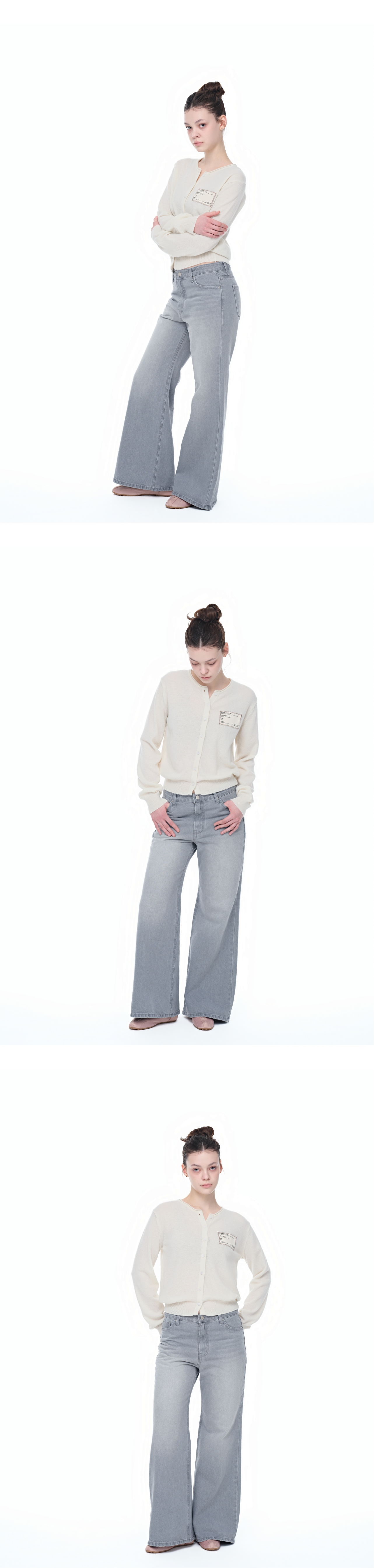 [5rd Re-order5] Canvas stitch tag cardigan_ivory