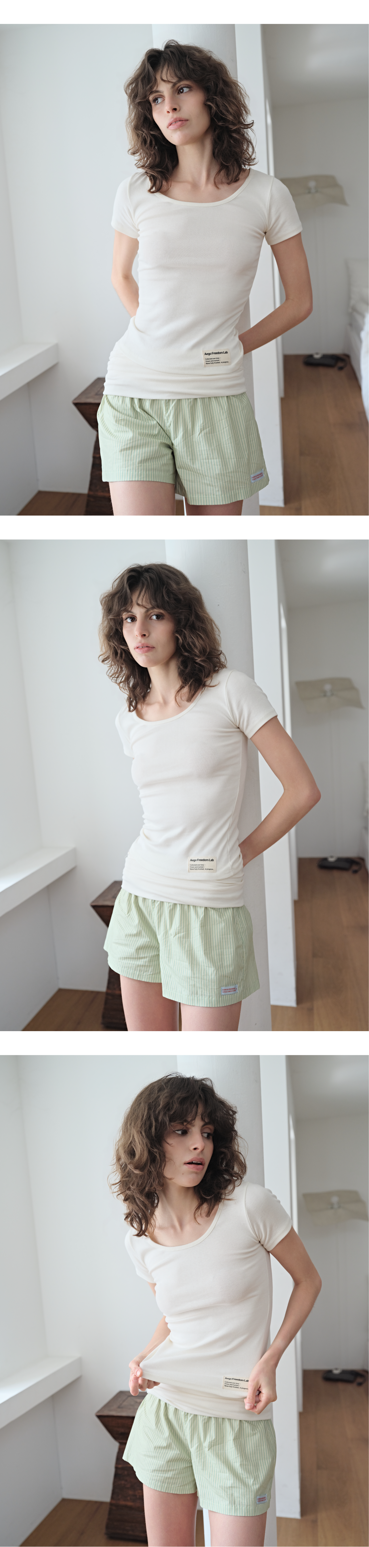 Canvas mini tag basic T_cream