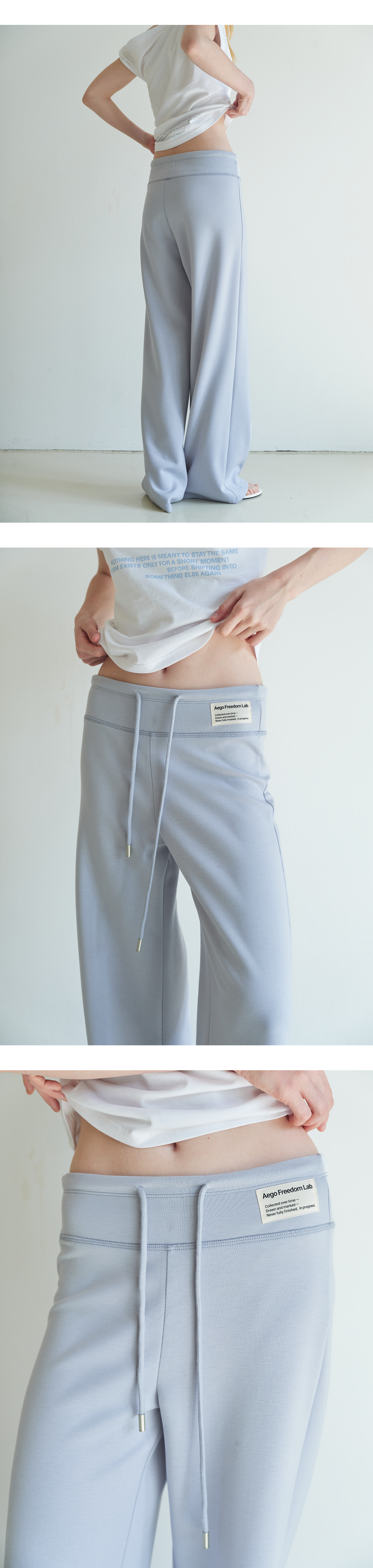 Canvas mini tag straight sweatpants_powder blue