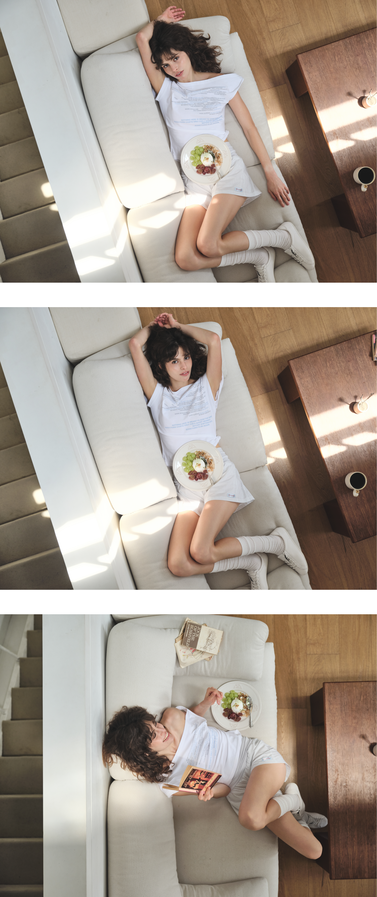 Twist tuck off-shoulder T_white