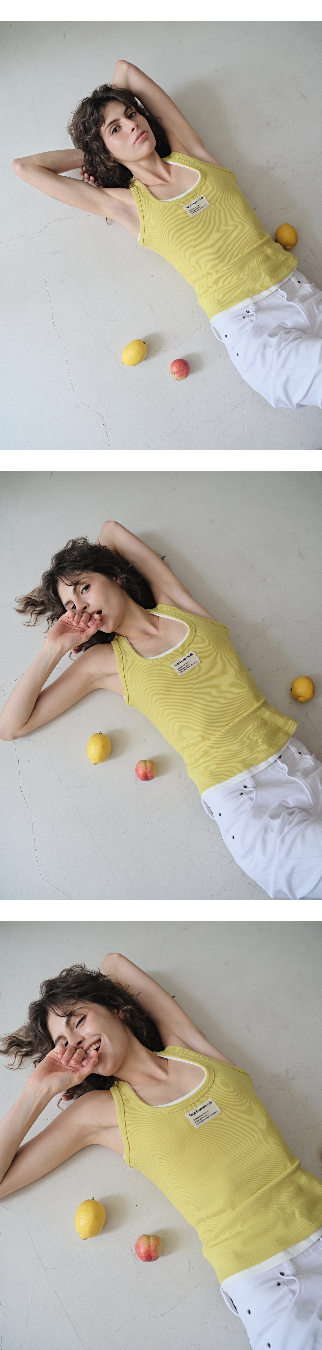 Canvas mini tag rib tank top_mustard yellow