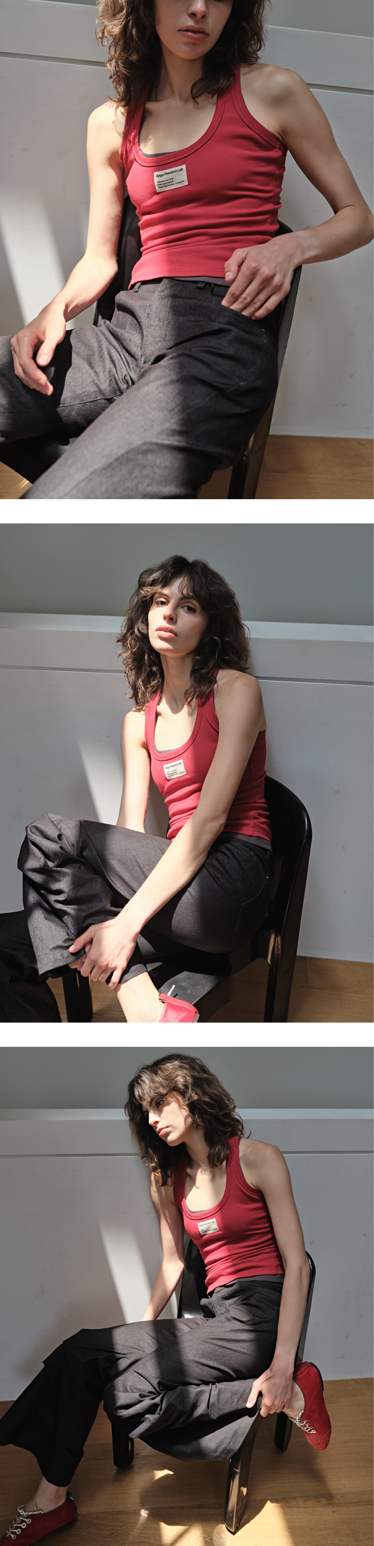 Canvas mini tag rib tank top_red