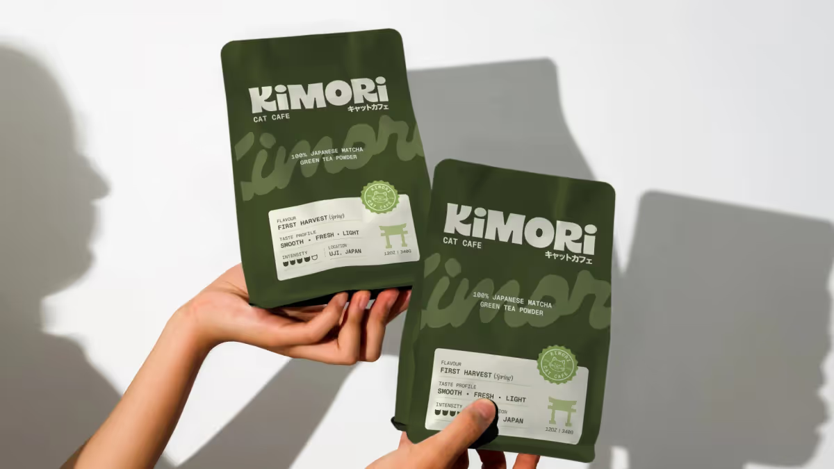 Kimori 말차 캣카페 브랜드 아이덴티티 이미지 1